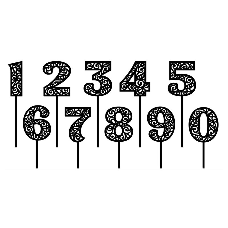 Cake topper svg, shaker cake topper svg, shaker topper numbers, cake toppers SVG - 圖文模板設計 - 其他材質 