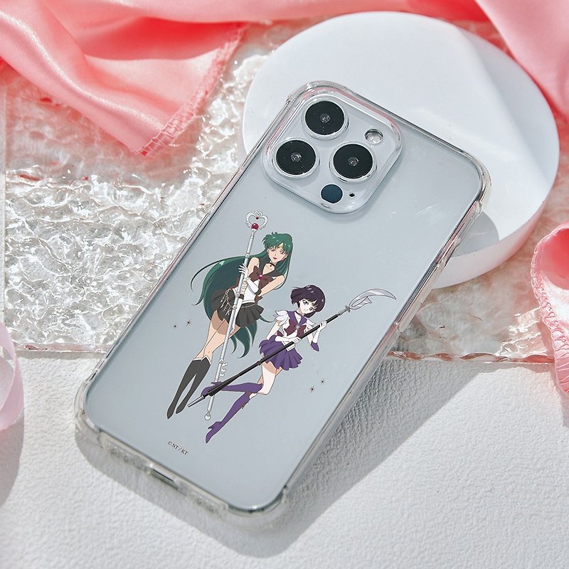 [Free Charm] Sailor Moon Crystal Sailor Pluto Saturn Full Airbag Anti-fall Phone Case - Phone Cases - Plastic Multicolor