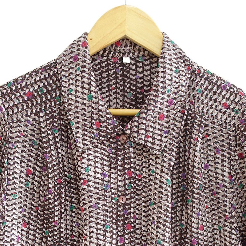 │Slowly│Shards - vintage shirt │vintage. Retro. Literature. Made in Japan - Women's Shirts - Polyester Multicolor