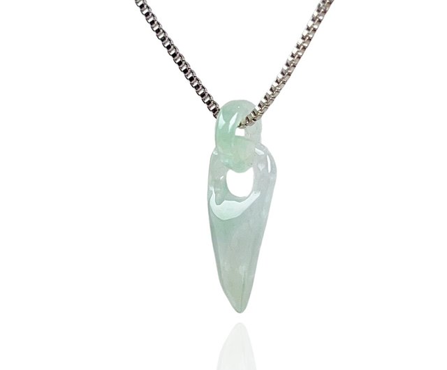 Burmese Jade Dragon Tooth Carved Necklace