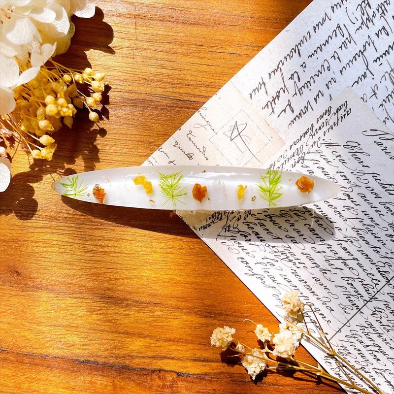 植物圖鑑 秋之章 白 髮夾 - 髮夾/髮圈 - 植物．花 白色