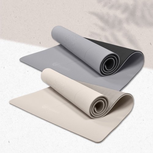 Tumaz月熊 加厚10mm TPE瑜珈墊 加寬80cm 奶茶色
