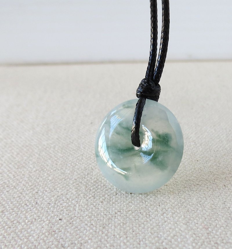 Zodiac Year [Ping An Ruyi] Ice Moxisha Floating Flower Jade Korean Wax Line Necklace*BS02*Lucky - Necklaces - Gemstone Transparent