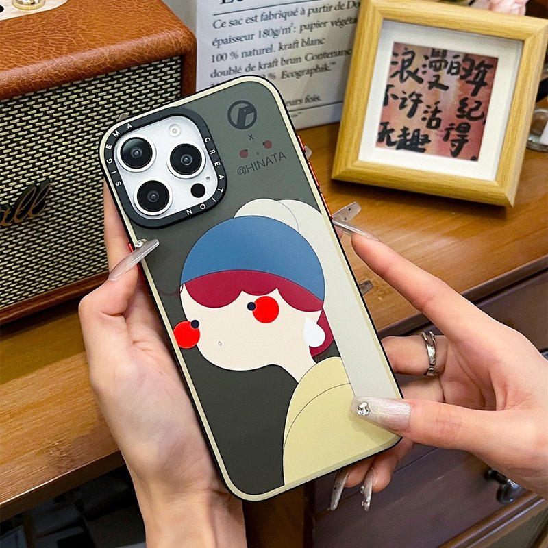 [Hidden magnetic suction] Aluminum alloy buttons are fully frosted and anti-drop and scratch-resistant for iPhone16pro-16promax - เคส/ซองมือถือ - พลาสติก สีกากี