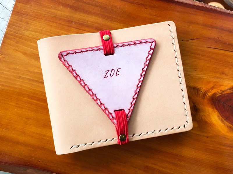 Finished product manufacturing-wallet strap triangle bookmark original handmade leather bookmark vegetable tanned leather - Bookmarks - Genuine Leather Red