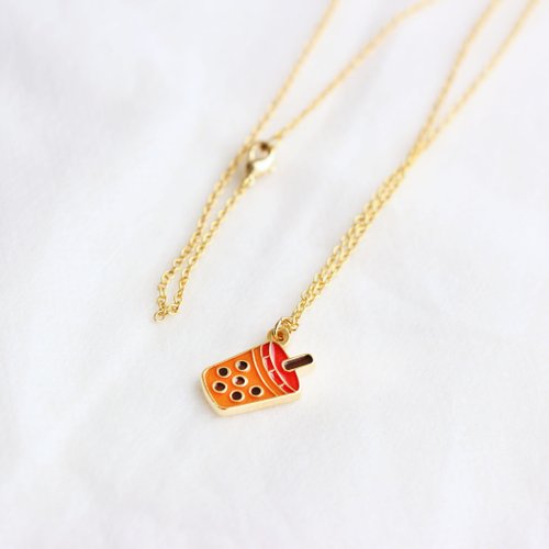 雅治設計 yajhih design 【卡片項鍊Card Necklace】臺灣文化 入色款-珍珠奶茶