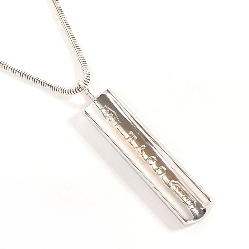 Tiffany & Co. Necklace 1837 Bar Pendant Silver 925 Accessory Newly Refinished - Necklaces - Sterling Silver Silver