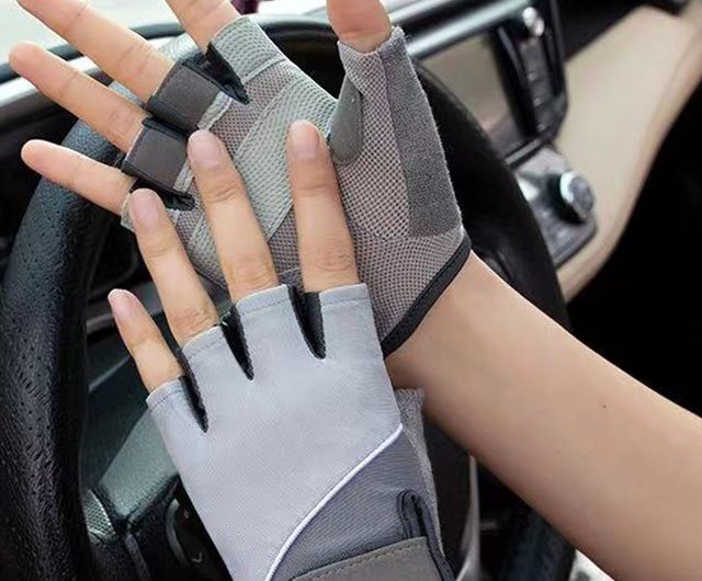 Sports Half Finger Gloves Men Women Leather Gym Fingerless Gloves Men Women  Sports Gloves (A L)