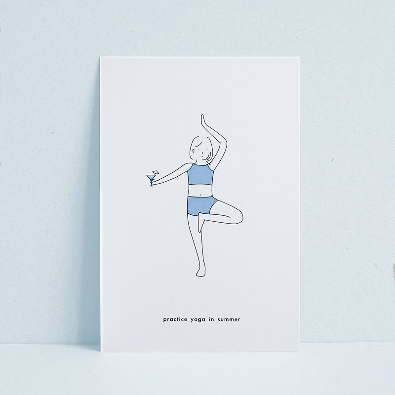 Dear, Summertime The Postcard - Practice yoga in summer - 心意卡/卡片 - 紙 白色