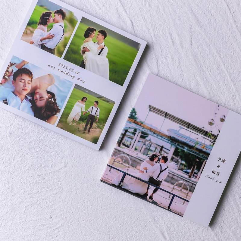 | 結婚披露宴 - 少量大角型サンキューカード - タイプB | 写真入りサンキューカード、ウェディングサンクスカード、ウェディングサンキューカード - はがき・メッセージカード - 紙 ホワイト