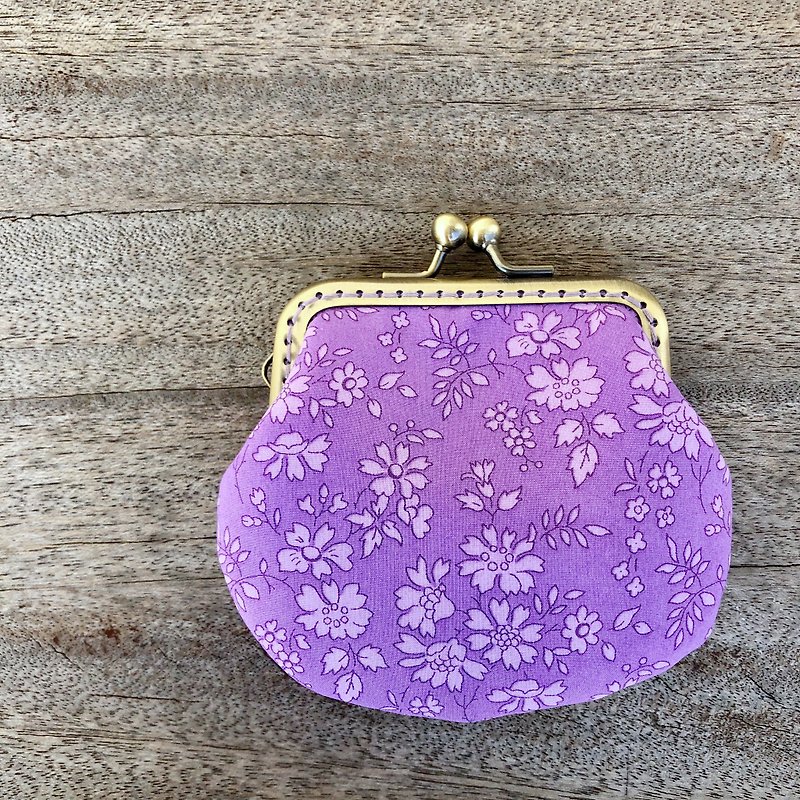 Liberty calico. Romantic pink purple coin purse - Coin Purses - Cotton & Hemp Purple