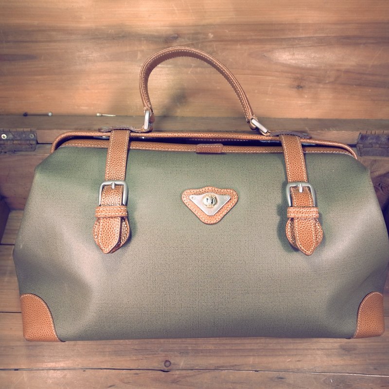 Early Renoma Leather x Waterproof Canvas Two Doctor Pack Vintage - Handbags & Totes - Genuine Leather Green