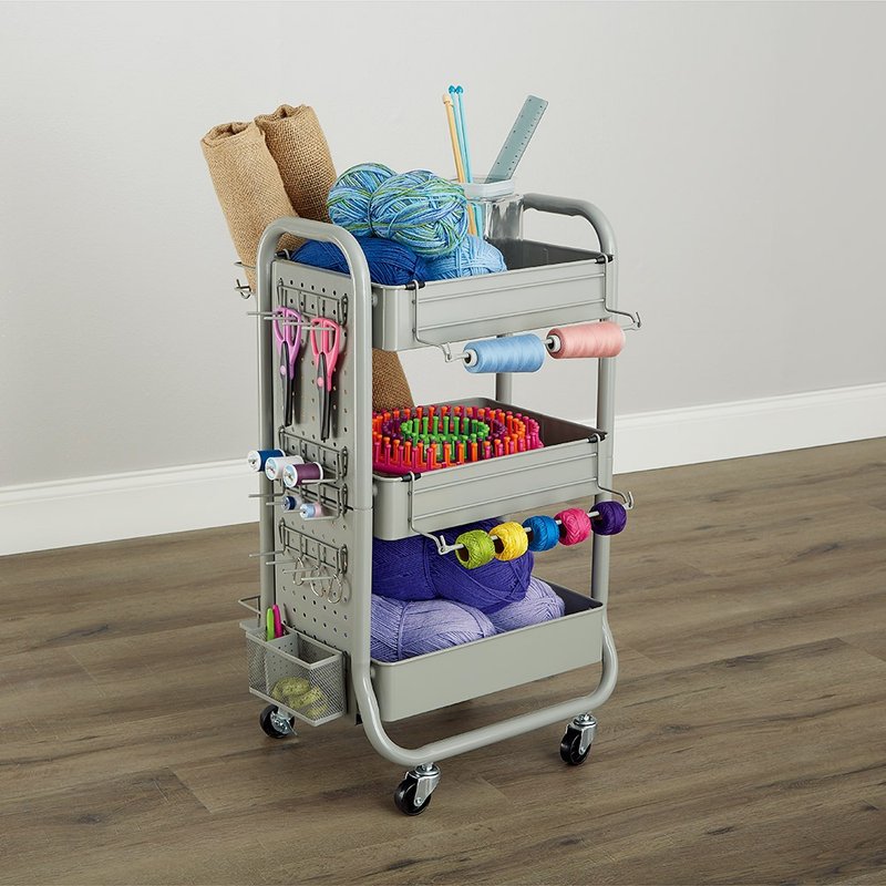 [ikloo] Practical and multi-functional three-layer storage cart - gray model - Storage - Other Materials Gray