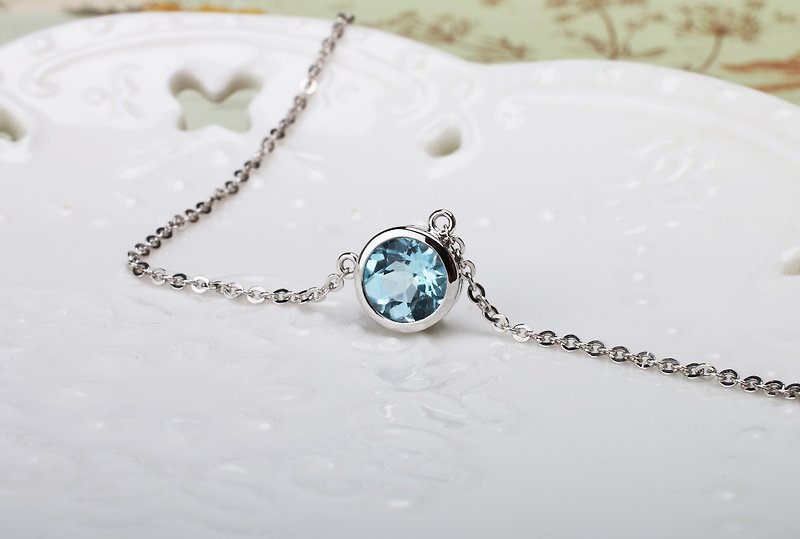 925 sterling silver x natural gemstones [detailed series] clavicle necklace (valentine. Christmas gift) - สร้อยคอ - เครื่องเพชรพลอย หลากหลายสี