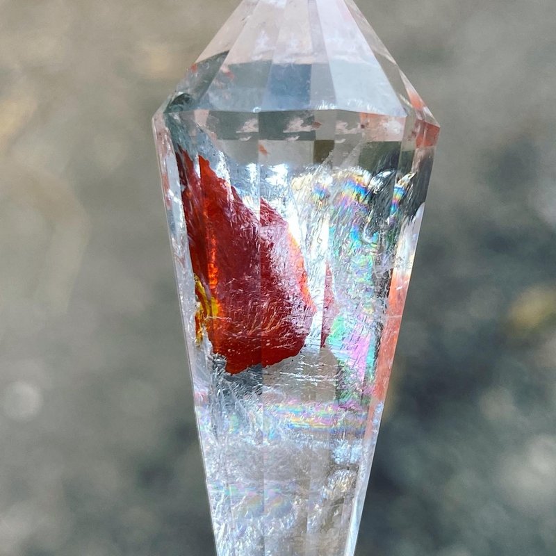 【Lost and find】蝶影 彩虹 稀少石 異像 錦鯉水晶 項鍊 1T90 - 項鍊 - 寶石 多色