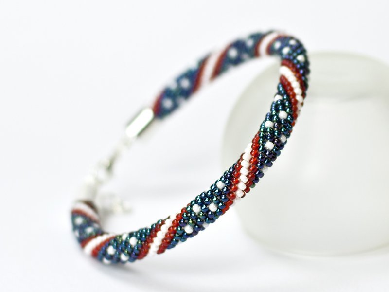 Do It Yourself, stars and stripes, bracelet USA Flag, Kit to make bracelet