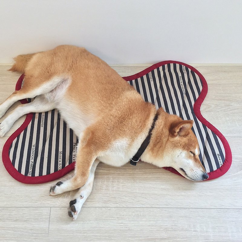Dogs - Fashion pet pad (gray stripe) - ที่นอนสัตว์ - ผ้าฝ้าย/ผ้าลินิน สีเทา