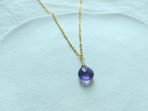 天 然 石 小 確 幸 petite happiness 寧靜優雅 . 紫水晶 頸鍊項鍊 . 天然石首飾珠寶 日式風格