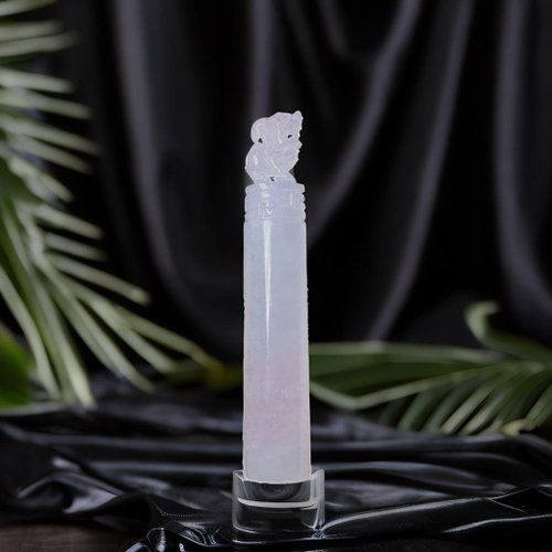 瓔珞翡翠 【招財神獸】冰種翡翠貔貅圓印章|天然緬甸玉翡翠A貨| 送禮