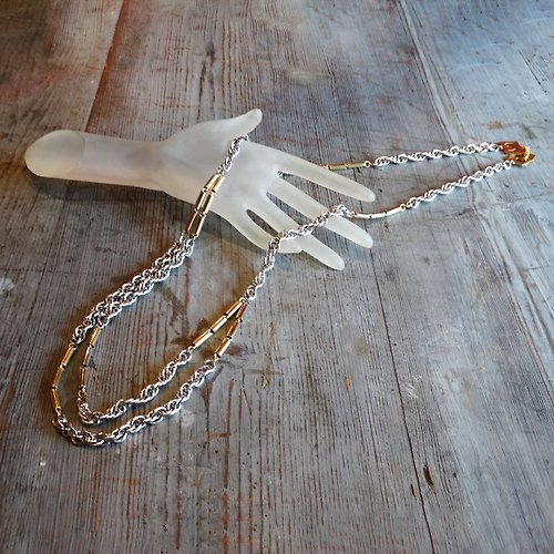 panic-art-market Pierre Cardinvintage double strand chain long necklace
