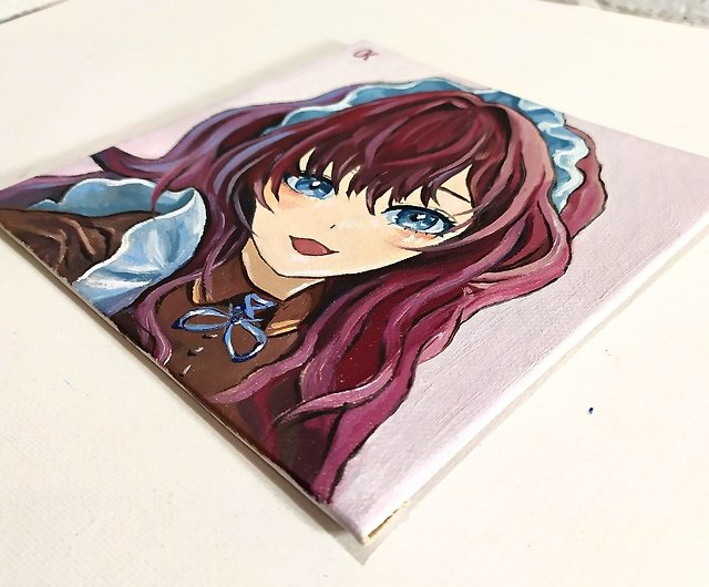 Anime oil paint on wood went surprisingly well : r/oilpainting