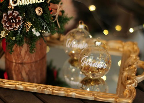 花・時間 HANA and TIME 【聖誕禮盒】客製化 聖誕禮物 英文名水晶球 企業禮物