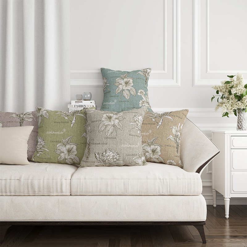 品牌設計抱枕套 古典花園(三個一組) - 枕頭/抱枕 - 聚酯纖維 