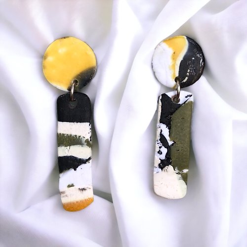 good-bowl-gold STM11 | Polymer Clay Earrings | Snow on The Moon Collection
