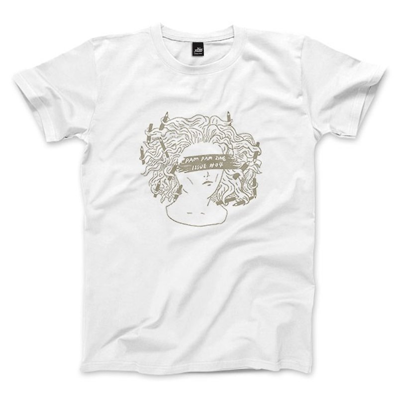 Pencil Dusha-Grey-White-Unisex T-shirt - Men's T-Shirts & Tops - Cotton & Hemp White