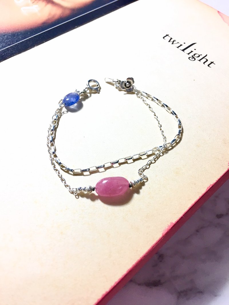 Ops Tanznite Ruby Unique Design Gemstone Silver Jewelry bracelet - สร้อยข้อมือ - เครื่องเพชรพลอย สีเงิน