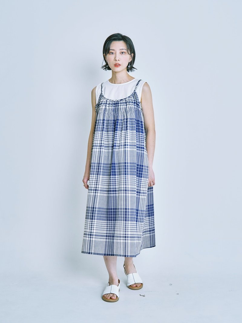 Xiahe camisole dress-green herbal tea - One Piece Dresses - Cotton & Hemp Blue