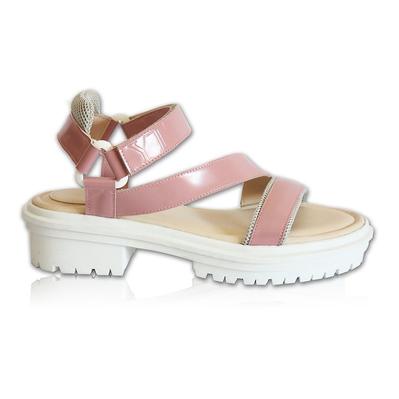 Ivy粉红皮革凉鞋 - Women's Casual Shoes - Genuine Leather Pink