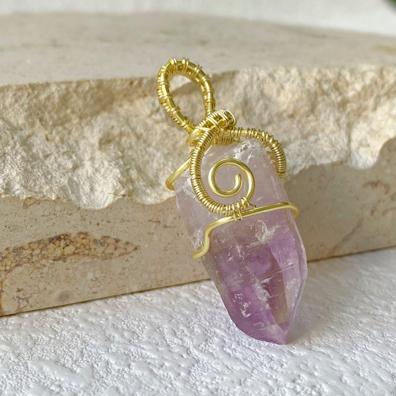 [High-end Lavender Amethyst] Pendant Handmade Necklace/Original Gradient - Necklaces - Crystal Purple