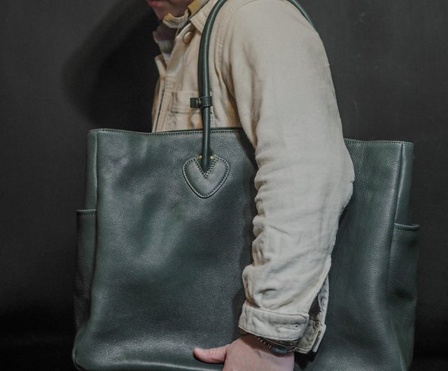 レザートート ベジタブルタンニンなめしレザー ショルダートートバッグ