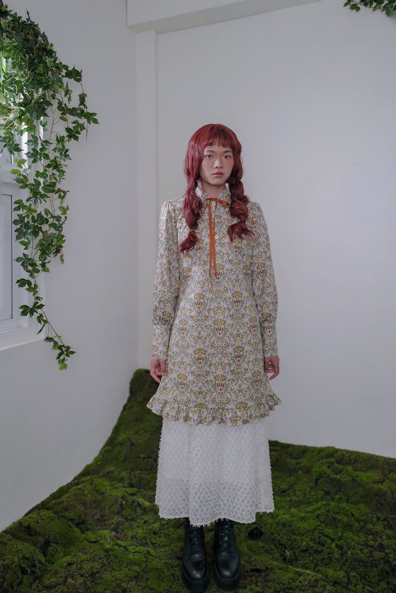 Joanna Blouse in Island Forest print - One Piece Dresses - Cotton & Hemp Green