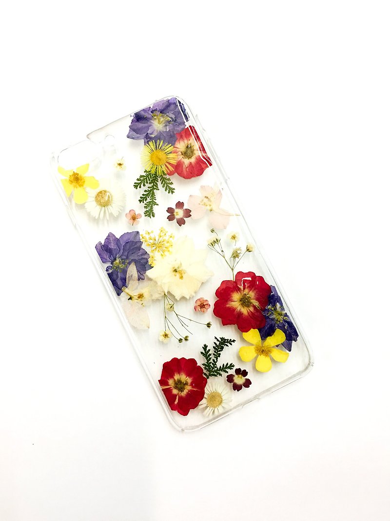 Pressed flower phone case | pressed flower phone case - เคส/ซองมือถือ - ซิลิคอน สีแดง