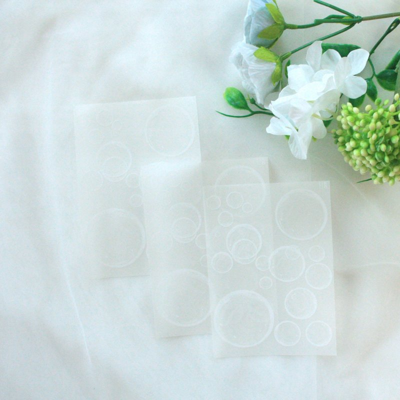 Sensitive vintage White Bubble paper - 貼紙 - 塑膠 
