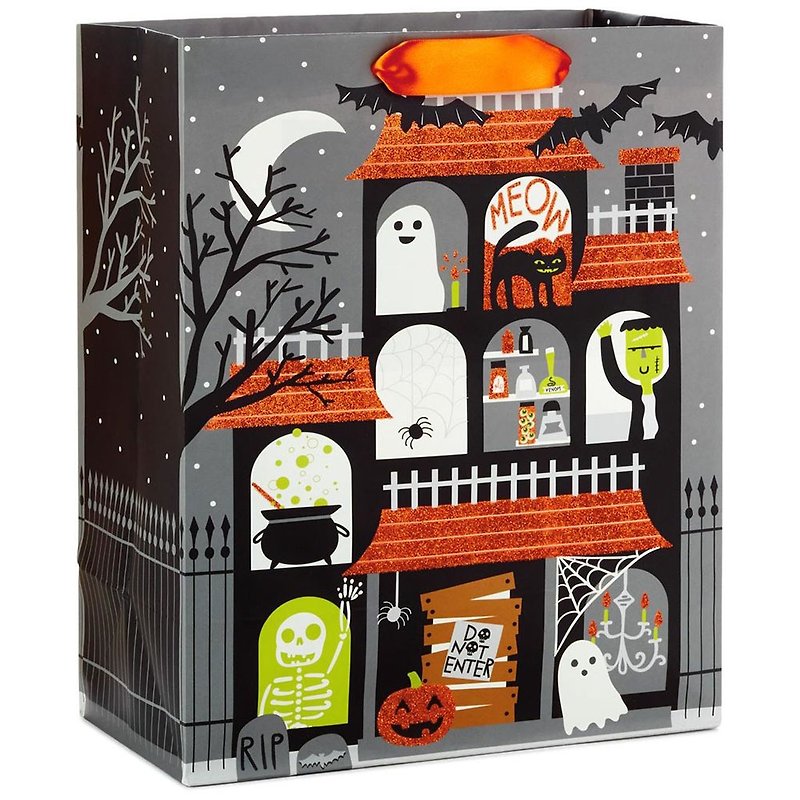 Horror Halloween Haunted House Gift Bag [Hallmark-Halloween Series] - Gift Wrapping & Boxes - Paper Multicolor