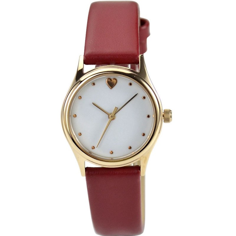 Mother's day - Elegant Watch with heart red band (Small size) - นาฬิกาผู้หญิง - โลหะ สีแดง