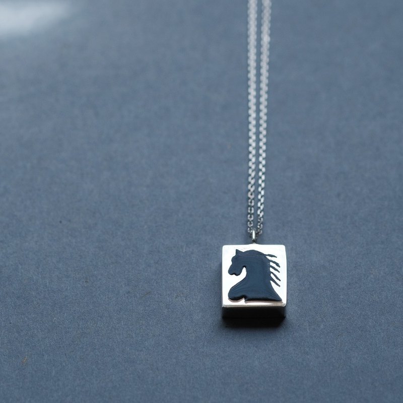 黑馬 項鍊 925銀 男士  وجدت - 項鍊 - 其他金屬 黑色