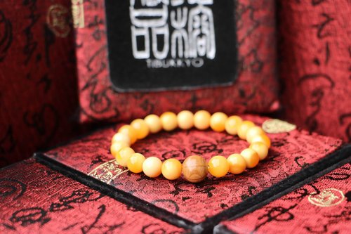 TIBUKKYO德榕藏品 原礦天然緬甸黃玉手珠 8mm 六道木隔珠 手鍊 飾品 客製化串珠設計