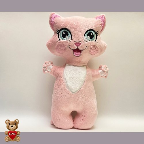 Tasha's craft Personalised Cute Cat Stuffed toy ,Super cute personalised soft plush toy
