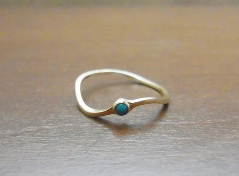 ring K10YG turquoise - 戒指 - 其他金屬 金色