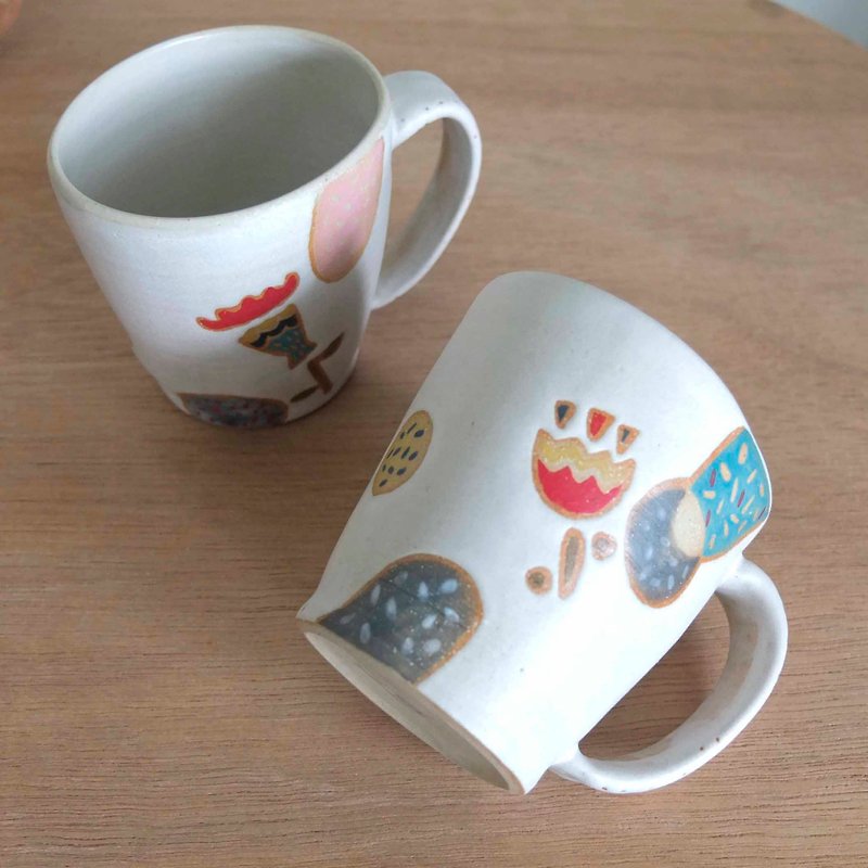 デュオデュオ落書きコーヒーカップ - グラス・コップ - 陶器 