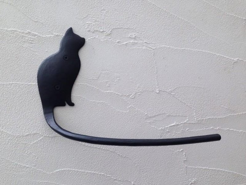 Towel hanger with profile of a cat - Hangers & Hooks - Other Metals Black