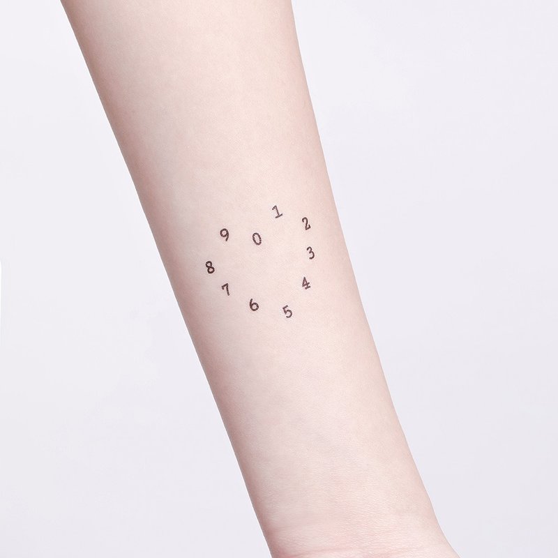 刺青紋身貼紙 - 心形 數字 愛心 Surprise Tattoos 2入 - 紋身貼紙/刺青貼紙 - 紙 黑色