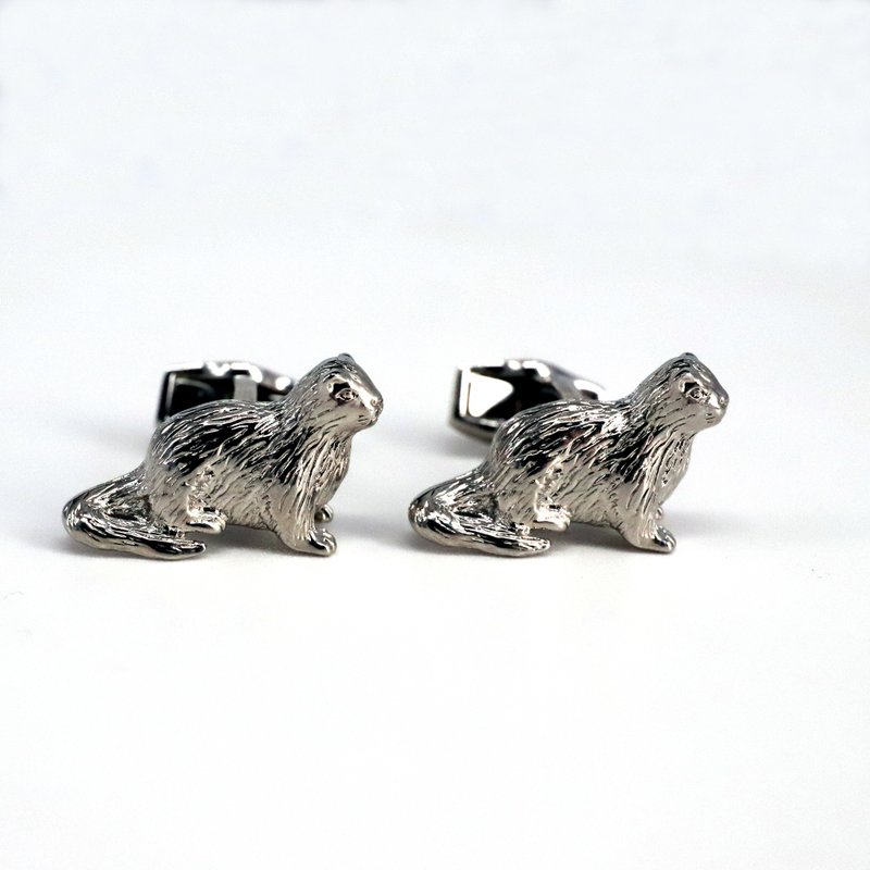 Otter Silver Singapore - 袖扣 - 不鏽鋼 銀色