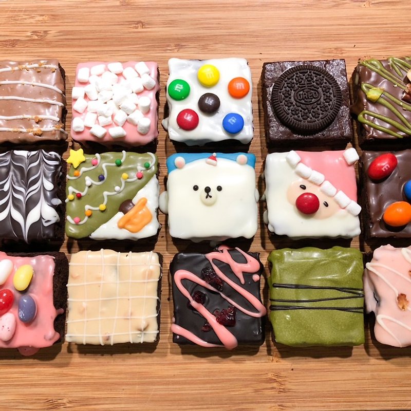 【黑熊先生巧克力布朗尼】雪地胖胖熊禮盒-15入 (2017聖誕限定) - 蛋糕/甜點 - 新鮮食材 白色