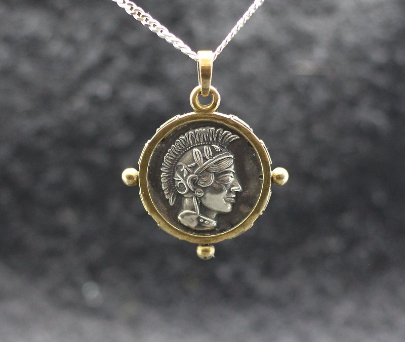Athena Owl Ancient Tetradrachm coin pendant - 項鍊 - 純銀 銀色