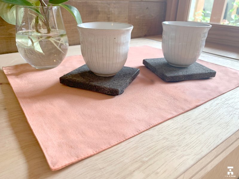 有機棉天然染餐墊(茜草)(單入組/多入優惠組) Organic Cotton - 桌布/桌巾/餐墊 - 棉．麻 粉紅色